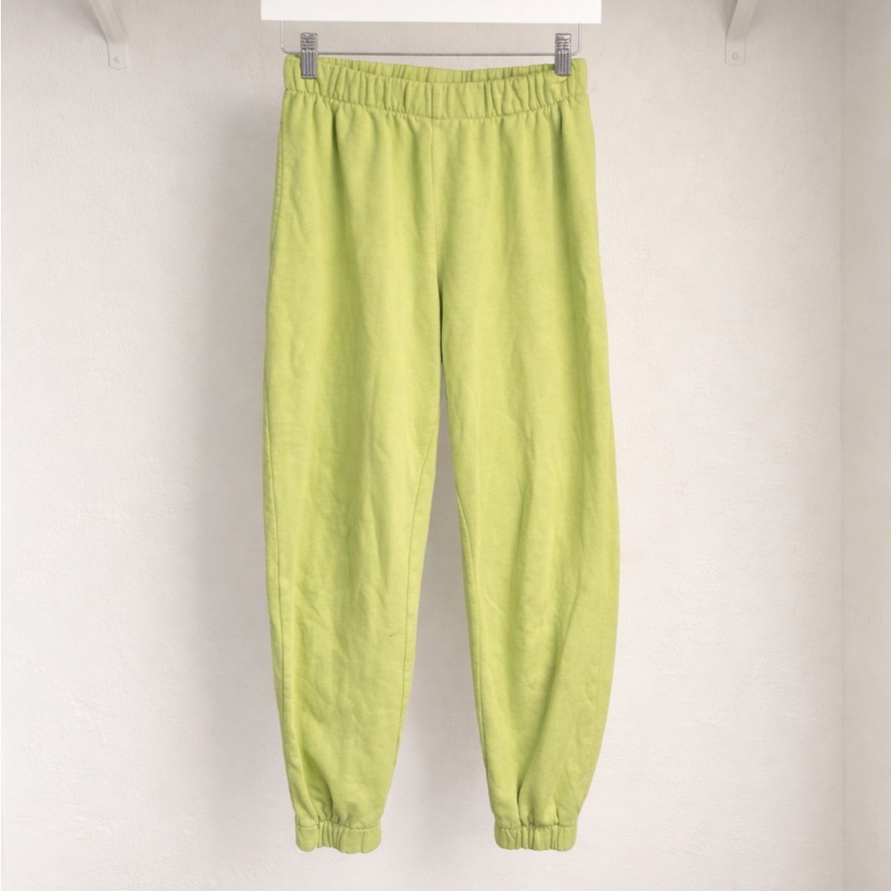 Brandy Melville Lime Green Sweatpants Womens Joggers Pastel Cuffed Lounge Y2K